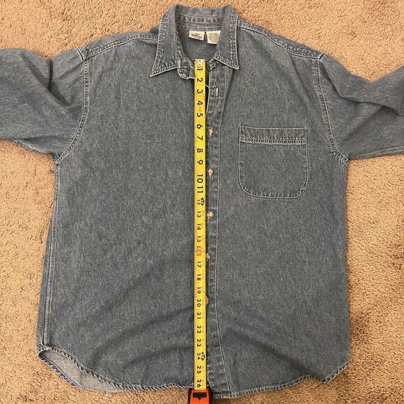 Vintage 90s Disney Store Denim Shirt Mickey Donald Goofy Fab Five L - Picture 6 of 6